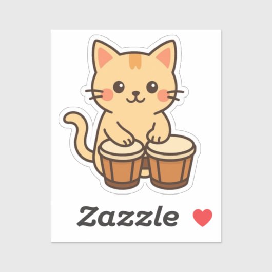 Conga Cat Percussion Beat Sticker (Vel)