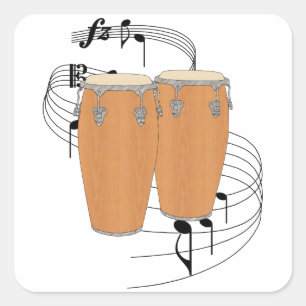 Conga Drums Vierkante Sticker