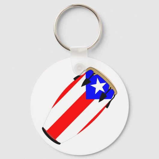 Conga Flag Puerto Rico Sleutelhanger (Voorkant)