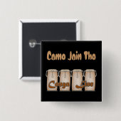 Conga Line Vierkante Button 5,1 Cm (Voorkant /achterkant)