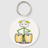 Conga spelende Stickman Sleutelhanger (Achterkant)