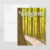 Congaree National Park Illustration Travel Briefkaart (Voorkant / Achterkant)