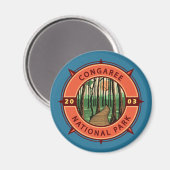 Congaree National Park Retro Compass Embleem Magneet (Voorkant / Achterkant)