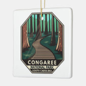 Congaree National Park Retro Emblem Keramisch Ornament (Links)