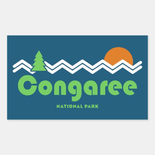 Congaree National Park Retro Rechthoekige Sticker (Voorkant)