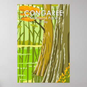 Congaree National Park South Carolina Kunst Vintag Poster