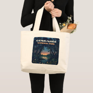 Congaree National Park Swamp South Carolina Retro Grote Tote Bag