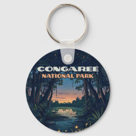 Congaree National Park Swamp South Carolina Retro Sleutelhanger