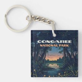 Congaree National Park Swamp South Carolina Retro Sleutelhanger