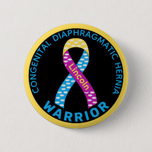 Congenitaal diaphragmatic Hernia Warrior Black Ronde Button 5,7 Cm