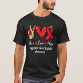 Congenitaal hart beschermt CHD Awareness Love Hope T-shirt (Voorkant)