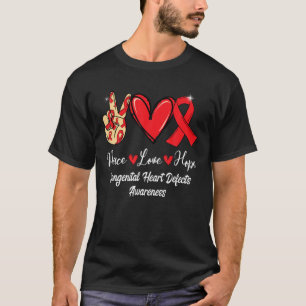 Congenitaal hart beschermt CHD Awareness Love Hope T-shirt