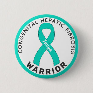 Congenitaal Hepatische fibrose Warrior Lint Wit Ronde Button 5,7 Cm