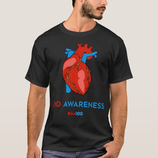 Congenitale hartaandoening defect CHD bewustzijn 1 T-shirt (Voorkant)