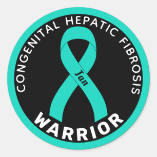 Congenitale leverfibrose Warrior lint zwart Ronde Sticker