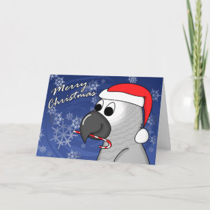 Congo African Grey Christmas Kaart