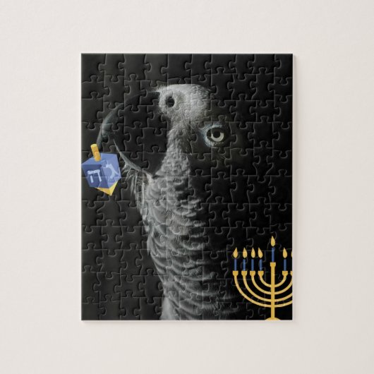 Congo-Afrikaanse Gray Hanukkah Legpuzzel (Verticaal)