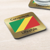 Congo-Brazzaville Flag+Text Onderzetter (Linkerzijde)