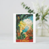 Congo, Congo-rivier, Afrika, landschap, vintage Briefkaart (Staand voorkant)