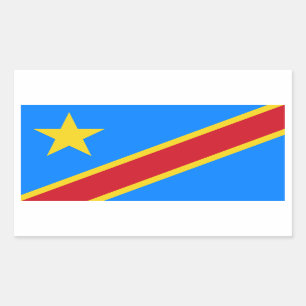 Congo/Congolese Kinshasa-vlag. Democratische Repub Rechthoekige Sticker