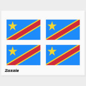 Congo/Congolese vlag van Kinshasa. Democratische R Rechthoekige Sticker (Vel)