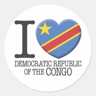 Congo, Democratische Republiek Congo Ronde Sticker