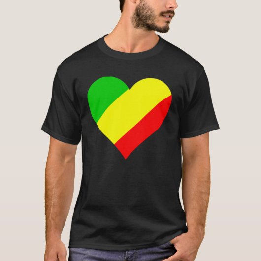 Congo Flag Heart Congo  Love Congo T-shirt (Voorkant)