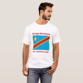 Congo-Kinshasa Drapeau + Carte + T-Shirt Texte (Devant entier)