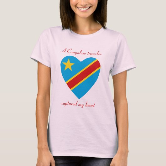 Congo-Kinshasa Drapeau T-Shirt Chéri(e) (Devant)