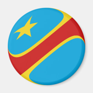 Congo-Kinshasa Fisheye Flag Magnet Magneet