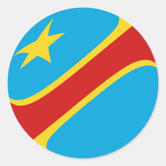 Congo-Kinshasa Fisheye Flag Sticker (Voorkant)