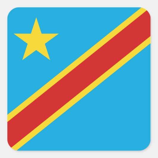 Congo-Kinshasa Flag Sticker (Voorkant)