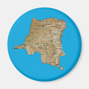 Congo-Kinshasa Kaart Magnet Magneet