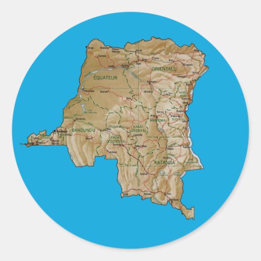 Congo-Kinshasa kaart sticker (Voorkant)