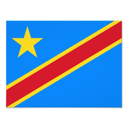 Congo Kinshasa Vlag Foto Afdruk (Voorkant)