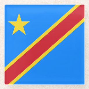 Congo Kinshasa Vlag Glazen Onderzetter