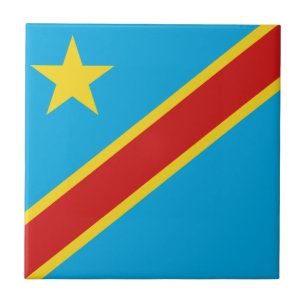 Congo-Kinshasa - Vlag keramisch tegel Tegeltje
