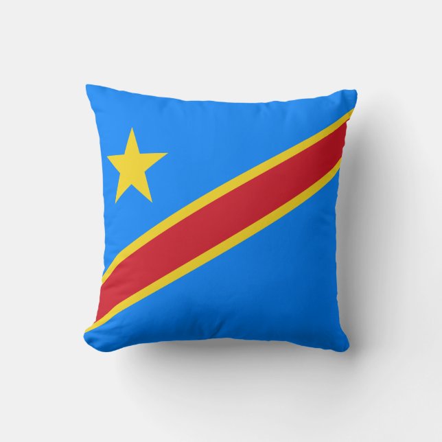 Congo Kinshasa Vlag Kussen (Voorkant)