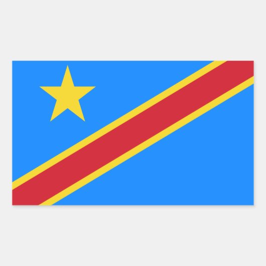 Congo Kinshasa Vlag Rechthoekige Sticker (Voorkant)