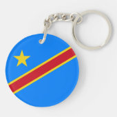 Congo Kinshasa Vlag Sleutelhanger (Achterkant)