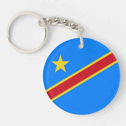 Congo Kinshasa Vlag Sleutelhanger (Voorkant)