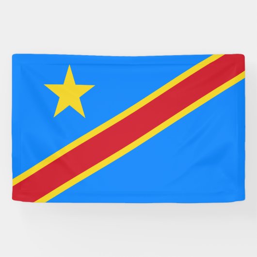 Congo Kinshasa Vlag Spandoek (Horizontaal)