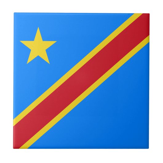 Congo Kinshasa Vlag Tegeltje (Voorkant)