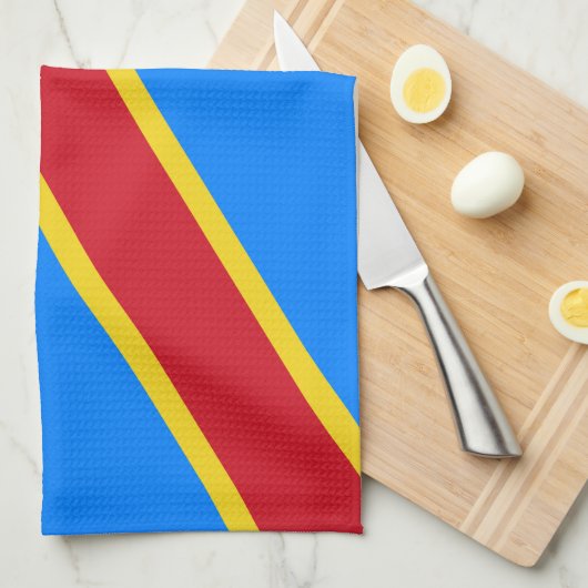 Congo Kinshasa Vlag Theedoek (Quarter Fold)
