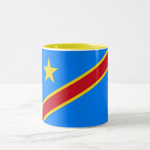Congo Kinshasa Vlag Tweekleurige Koffiemok