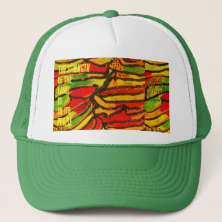 Congo print de kracht van het land trucker pet