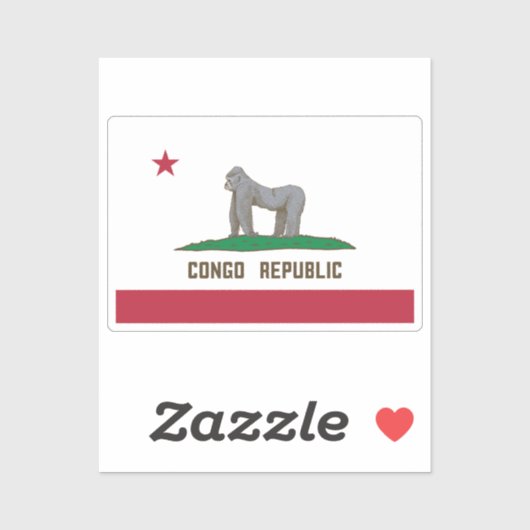 Congo Republiek Vlag Sticker (Vel)