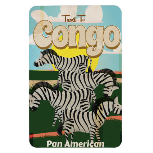 Congo Vintage Travel Poster. Magneet