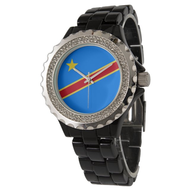 Congo vlag horloge (Gekanteld)