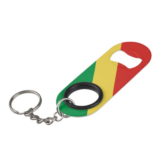 Congo-vlag Mini Flessenopener (Voorkant Gekanteld)